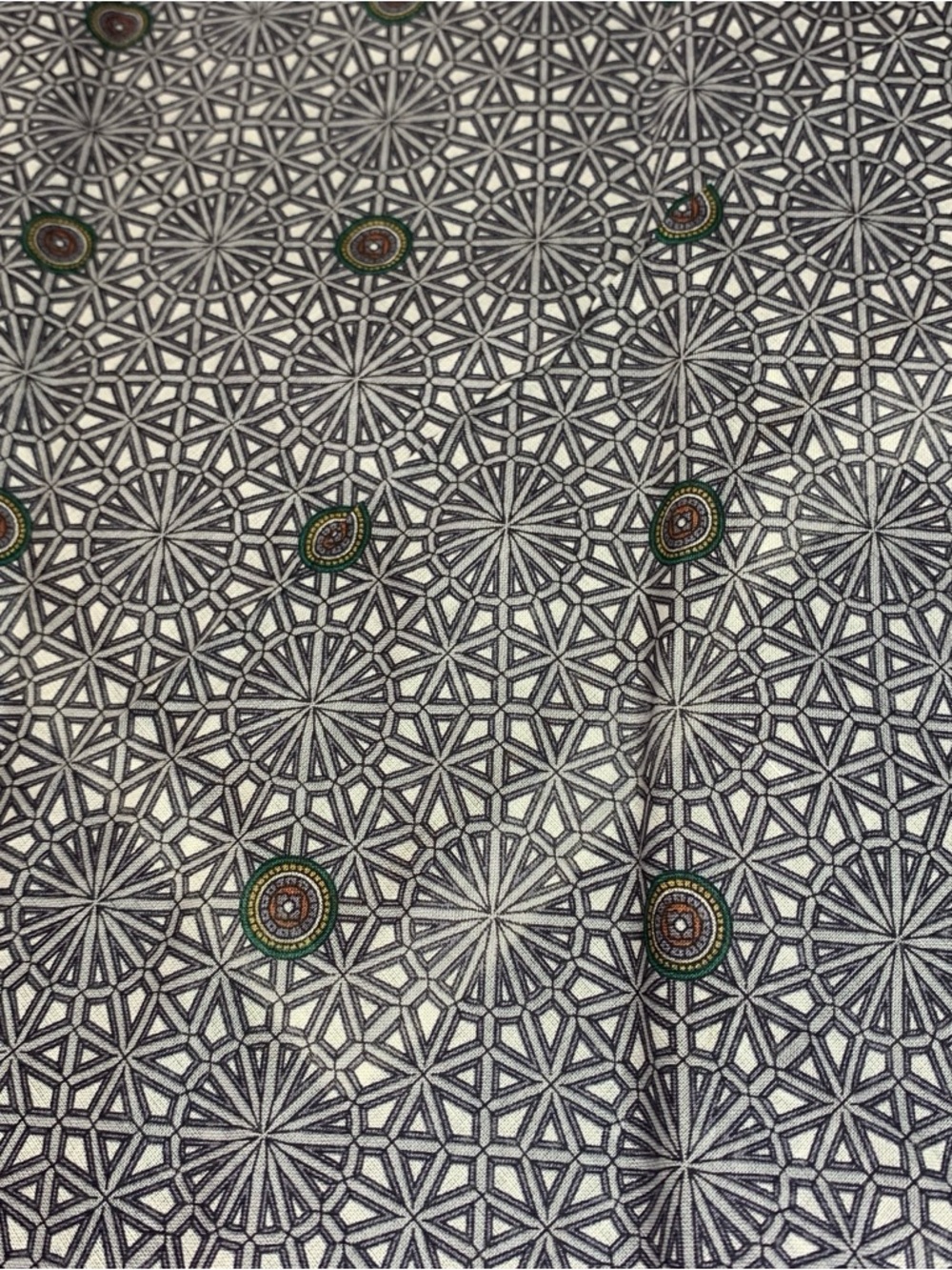 Christian Dior Geometric Print Handkerchief in Gray, Green & White - Picture 12 of 13